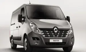 Szary Renault Master 3, gotowy do pracy. Ten wszechstronny van to idealny partner w biznesie.