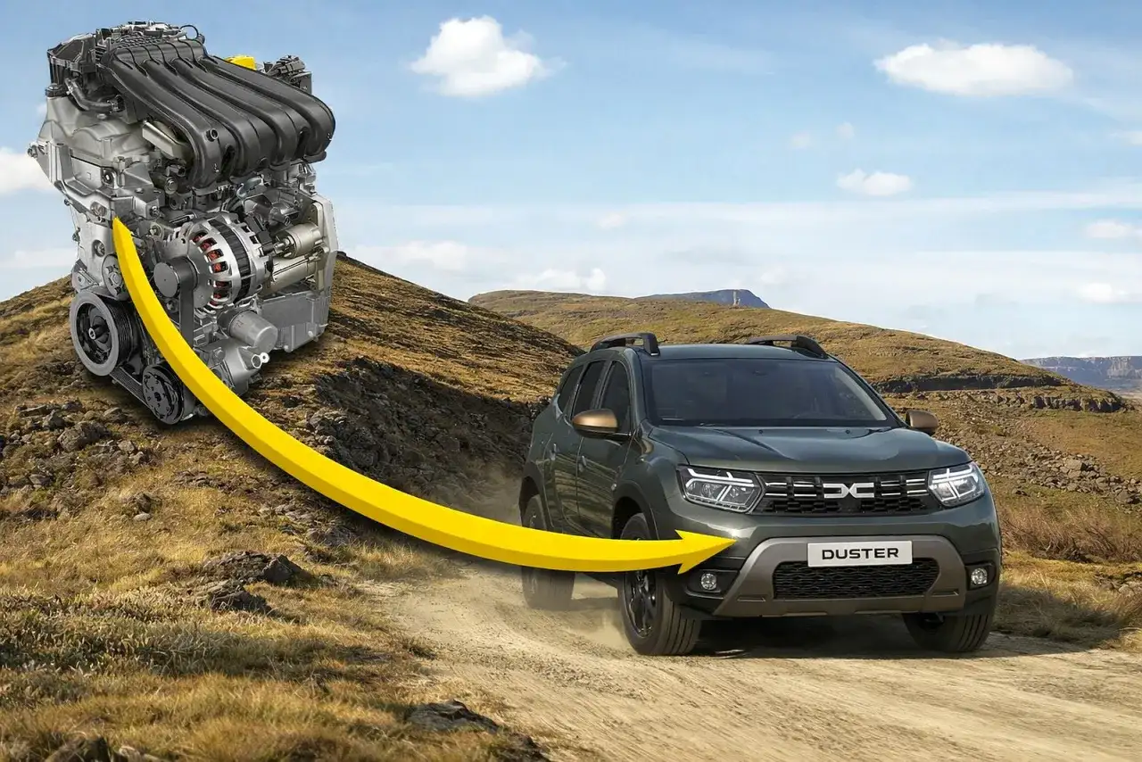 Dacia Duster 1.6 benzyna w akcji. Silnik gotowy do drogi, pokonuje teren.