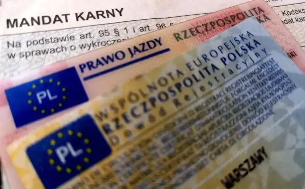 Mandat karny i prawo jazdy leżą obok siebie. Czy trzeba mieć przy sobie prawo jazdy, gdy dostajesz mandat?