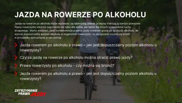 Dwaj mężczyźni jadą na rowerach po ścieżce. Temat: jazda rowerem po alkoholu i jej konsekwencje prawne.