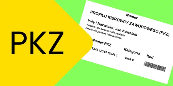 Profil kierowcy zawodowego PKZ Jana Kowalskiego, numer 2345 12345 12345 1, kategoria Blok C.